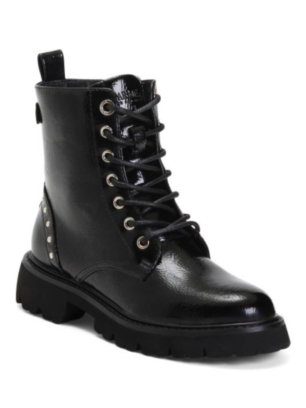 CARMELA Made In Spain Patent Leather Laced Up Boots